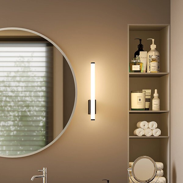 Molto Luce LED nástěnné světlo VINA UP S, černé, výška 40 cm, IP44,, Černá, Koupelna, Hliník, Moderní