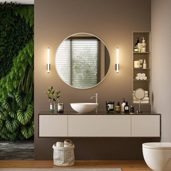 Molto Luce LED nástěnné světlo VINA UP S, černé, výška 40 cm, IP44,, Černá, Koupelna, Hliník, Moderní