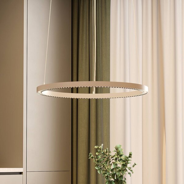 Molto Luce Závěsné světlo PERFORA PRO M, Ø 66 cm, bílá, DALI, směřující, stmívatelný, Bílá / opál, Obývací pokoj / jídelna, Hliník, Moderní