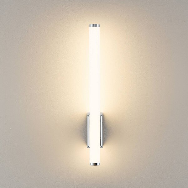 Molto Luce LED nástěnné světlo VINA UP S, chromová barva, výška 40 cm, IP44, Chrom / stříbro, Koupelna, Hliník, Moderní