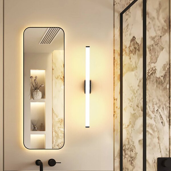 Molto Luce LED nástěnné světlo VINA S, černé, šířka 40 cm, IP44,, Černá, Koupelna, Hliník, Moderní