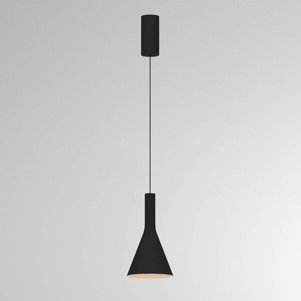 Molto Luce LED závěsné světlo LORA I, černé, Ø 15 cm, stmívatelné, 40°,, stmívatelný, Černá, Obývací pokoj / jídelna, kov, Moderní
