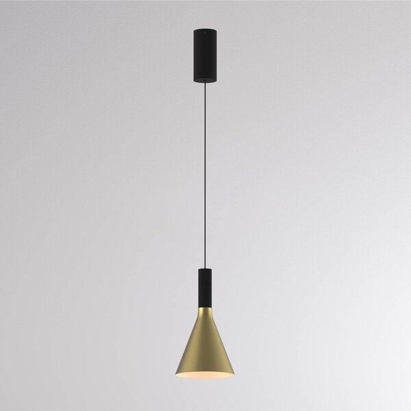 Molto Luce LED závěsné světlo LORA I, mosaz, Ø 15 cm, stmívatelné, 40°,, stmívatelný, Mosaz / zlato, Obývací pokoj / jídelna, kov, Moderní