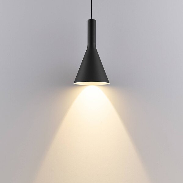 Molto Luce LED závěsné světlo LORA I, černé, Ø 15 cm, stmívatelné, 40°,, stmívatelný, Černá, Obývací pokoj / jídelna, kov, Moderní