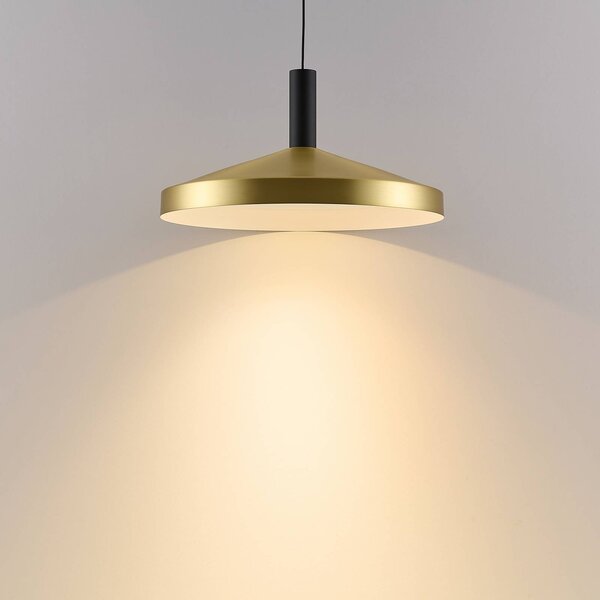Molto Luce LED závěsné světlo LORA III, mosaz, Ø 36 cm, stmívatelné, 40°, stmívatelný, Mosaz / zlato, Obývací pokoj / jídelna, kov, Moderní