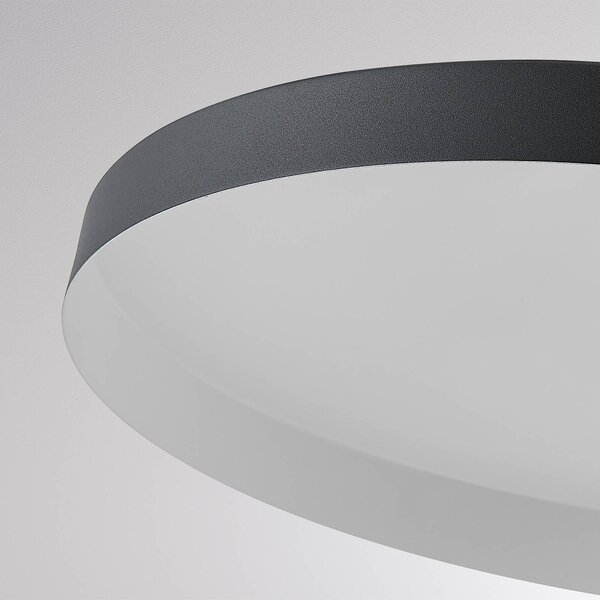 Molto Luce LED závěsné svítidlo na lištu LORA III, černé, Ø 36 cm, 40°, 3fázové, Černá, Obývací pokoj / jídelna, kov, Moderní