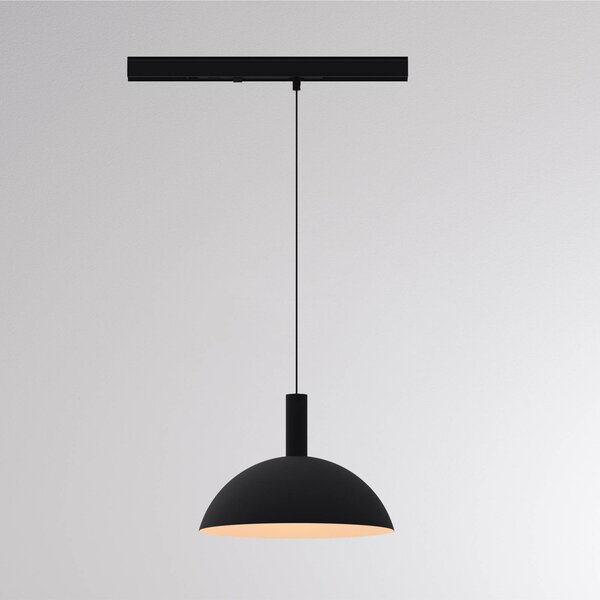 Molto Luce LED závěsné svítidlo na lištu LORA II, černé, Ø 24 cm, 40°, 3fázové, Černá, Obývací pokoj / jídelna, kov, Moderní