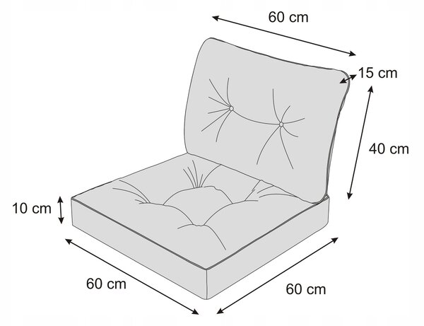 Polštář Hobbygarden 60 x 60 x 10 černý