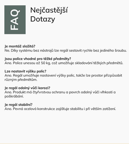 Kovový úzký regál zelený: JOHNNY, 1800 x 450 x 420 mm