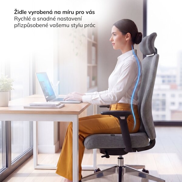 Ergonomická kancelářská židle tmavě šedá AXIS