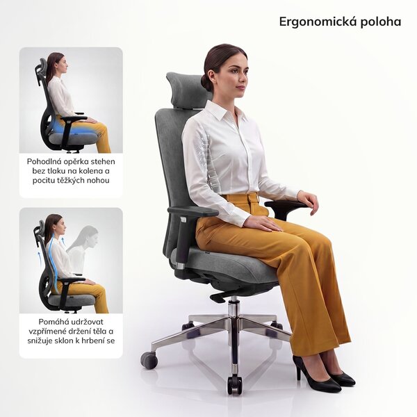 Ergonomická kancelářská židle tmavě šedá AXIS