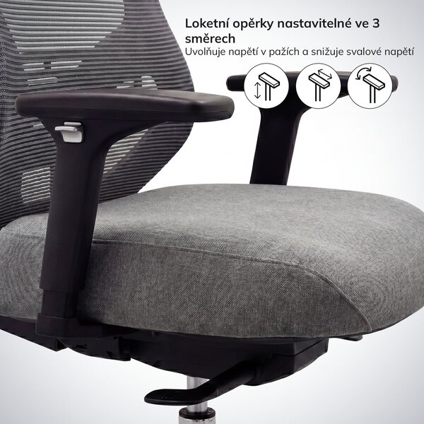 Ergonomická kancelářská židle se síťovinou tmavě šedá AXIS