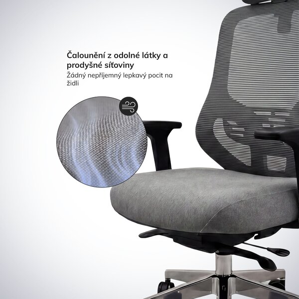 Ergonomická kancelářská židle se síťovinou tmavě šedá AXIS