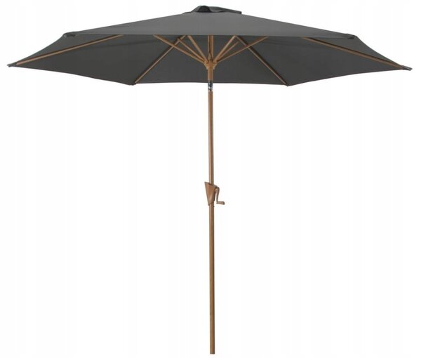 ROJAPLAST Slunečník zahradní naklápecí WOOD, 300 cm, šedý