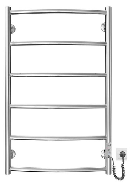 Koupelnový žebříkový radiátor CLASSIC 100W/230V 81x53cm nerez/lesklý chrom pravá