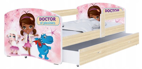 Dětská postel LUKI se šuplíkem DUB SONOMA 160x80 vzor MALÁ DOKTORKA