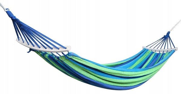 Houpací síť s tyčí Verk Group modrá 150 kg 200 x 80 cm
