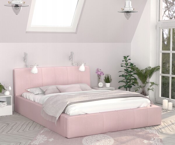 Čalouněná postel 180x200 cm EMMA Růžová s roštem