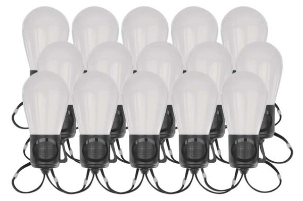 EMOS GoSmart LED světelný řetěz – 15× párty žárovky, 15 m, venkovní i vnitřní, RGB, WiFi 1555017000
