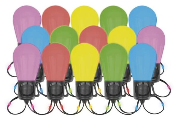 EMOS GoSmart LED světelný řetěz – 15× párty žárovky, 15 m, venkovní i vnitřní, RGB, WiFi 1555017000