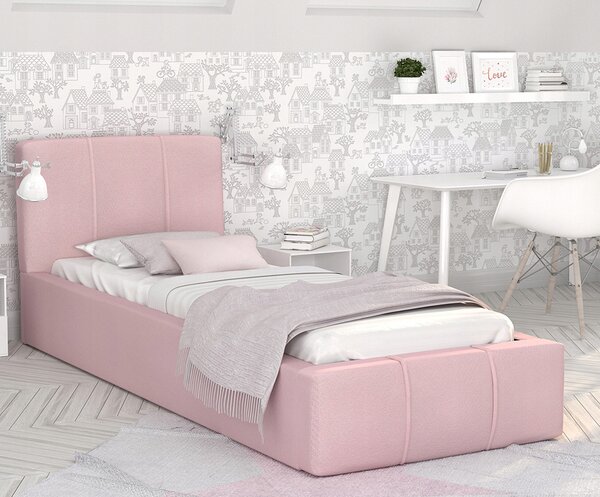 Čalouněná postel 90x200 cm EMMA Růžová s roštem