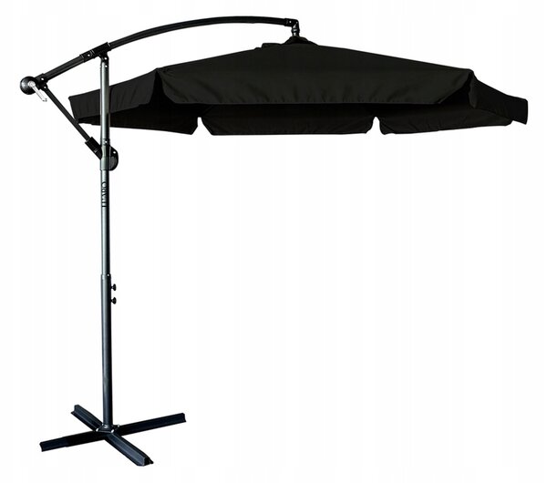 Ikonka černý s boční nohou deštník 300 x 245 cm