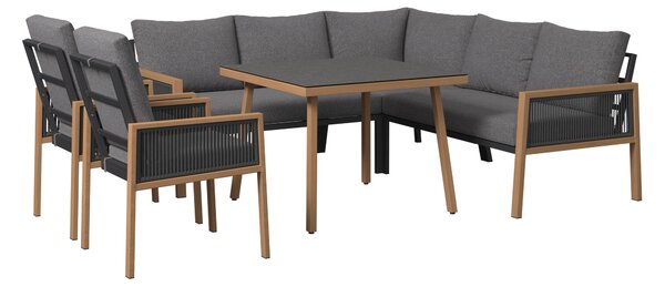 JÍDELNÍ TERASOVÁ SOUPRAVA 6dílné, kov, sklo, textil Ambia Garden - Online Only zahradní nábytek, Online Only