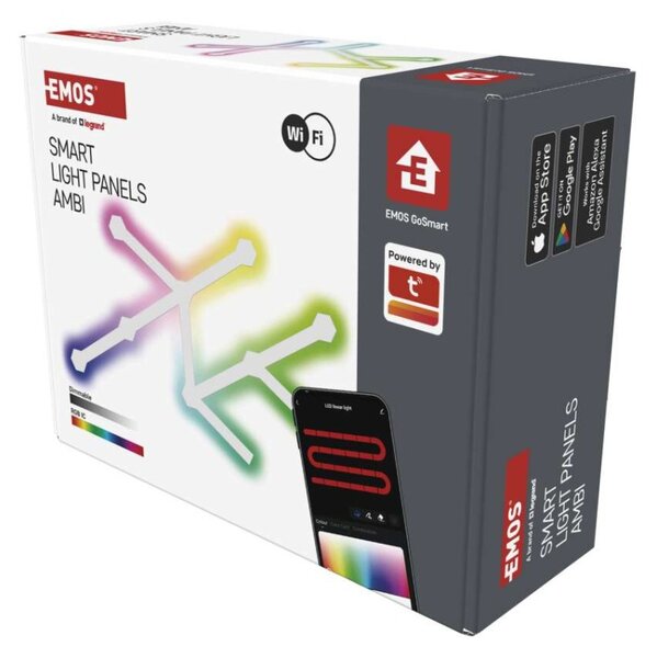 EMOS GoSmart LED svítidlo Lines bílé, 9 dílů, 34 W, RGB, stmívatelné, WiFi 1555249000