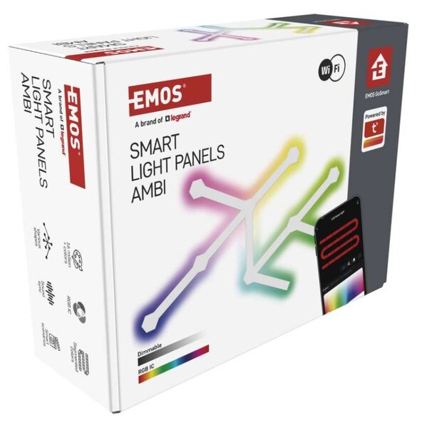 EMOS GoSmart LED svítidlo Lines bílé, 9 dílů, 34 W, RGB, stmívatelné, WiFi 1555249000