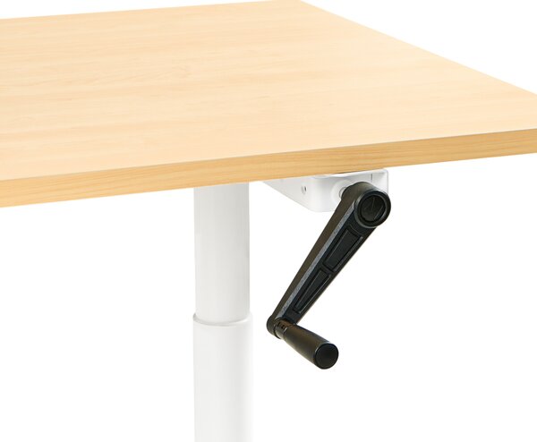 Manuálně výškově nastavitelný pracovní stůl DESTINAS Světle hnědá/Bílá 160 cm 72 cm