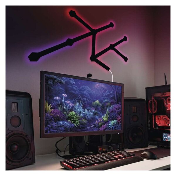 EMOS GoSmart LED svítidlo Lines černé, 9 dílů, 34 W, RGB, stmívatelné, WiFi 1555269000