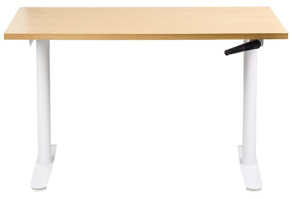 Manuálně výškově nastavitelný pracovní stůl DESTINAS Světle hnědá/Bílá 120 cm 72 cm