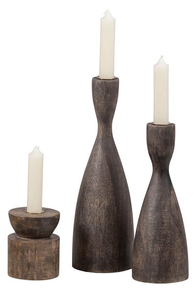 Svícen asor 22 x 8 cm dřevěný hnědý