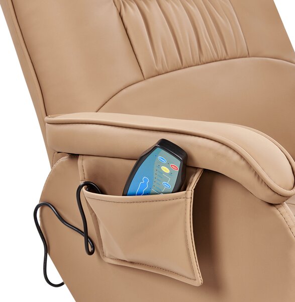 Masážní křeslo RELAXPRO s podnožkou Umělá kůže Světle hnědá