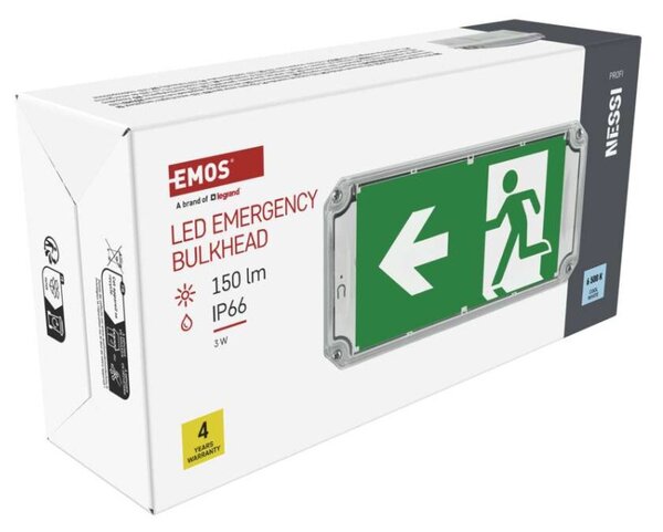 EMOS LED Nouzové svítidlo NESSI 3W 3h IP66, autotest 1548212000