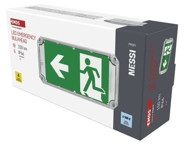 EMOS LED Nouzové svítidlo NESSI 3W 3h IP66, autotest 1548212000