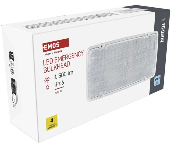 EMOS LED Nouzové svítidlo NESSI 10W 3h IP66 1548112000