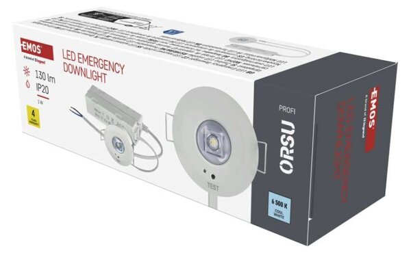 EMOS Nouzové svítidlo ORSU 1W 130lm 3h MT 1548133000