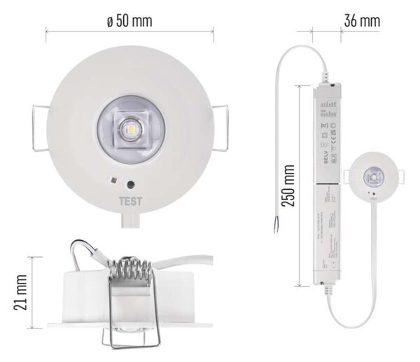 EMOS Nouzové svítidlo ORSU 1W 130lm 3h MT 1548133000