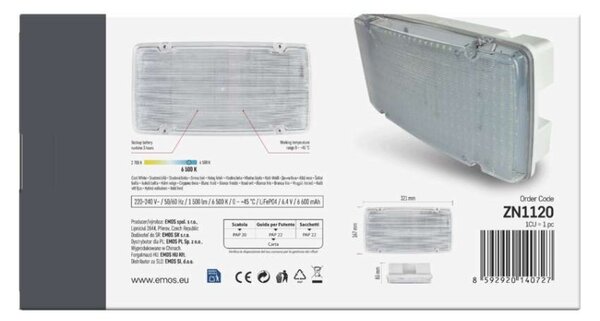 EMOS LED Nouzové svítidlo NESSI 10W 3h IP66 1548112000