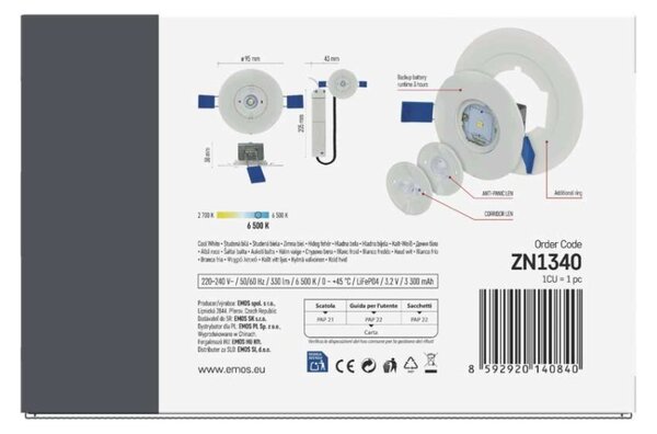 EMOS Nouzové svítidlo ORSU 2W 300lm 3h MT 1548134000