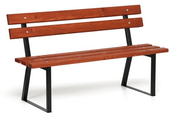 Parková lavička STANDARD s opěradlem, 1500 mm, mahagon tmavý