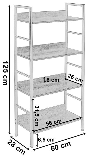 TZB Regál VARBERG černý/craft