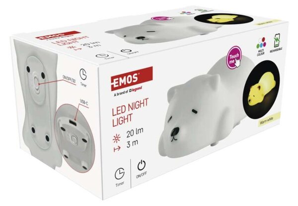EMOS LED noční světlo medvěd P3325, nabíjecí 1460000000