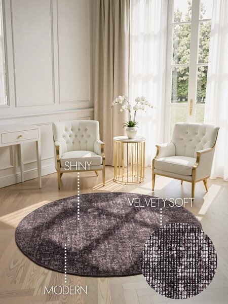 ELLE Decoration, Kusový koberec Brilliance Prisma 106311 Brown z kolekce Elle kruh, 160x160 (průměr) kruh, hnědá, ložnice