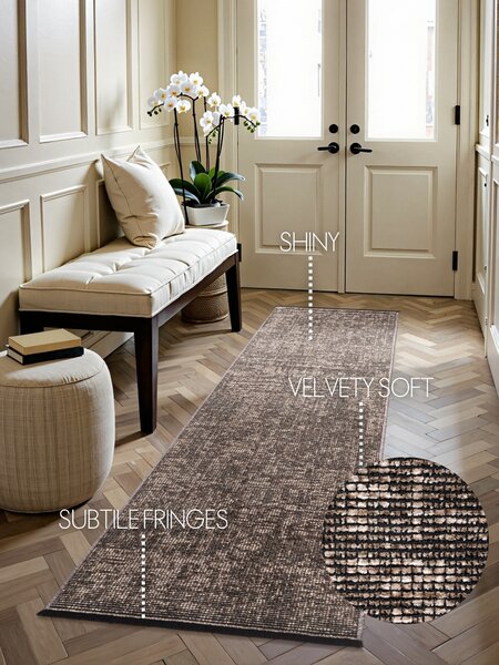 ELLE Decoration, Běhoun Brilliance Prisma 106312 Beige z kolekce Elle, 80x250, hnědá, ložnice