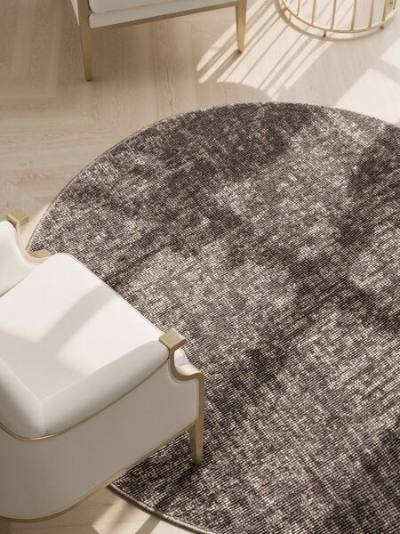 ELLE Decoration, Kusový koberec Brilliance Prisma 106312 Beige z kolekce Elle kruh, 160x160 (průměr) kruh, hnědá, ložnice