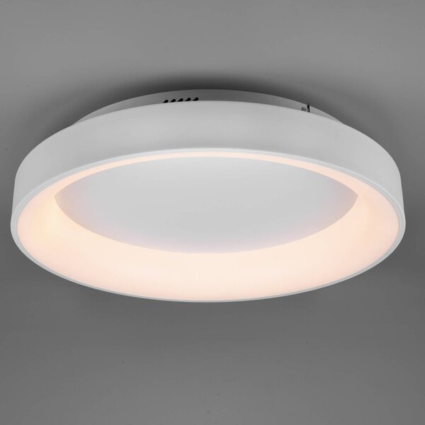 Trio Lighting LED stropní světlo Girona dálkové ovládání, bílá, stmívatelný, Bílá / opál, Obývací pokoj / jídelna, kov, Moderní