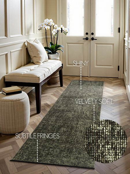 ELLE Decoration, Běhoun Brilliance Prisma 106313 Green z kolekce Elle, 80x250, zelená, ložnice