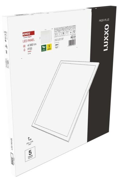 Emos lighting LED panel LUXXO backlit 60×60, čtvercový vestavný bílý, 22W neutr. b. 1544102220